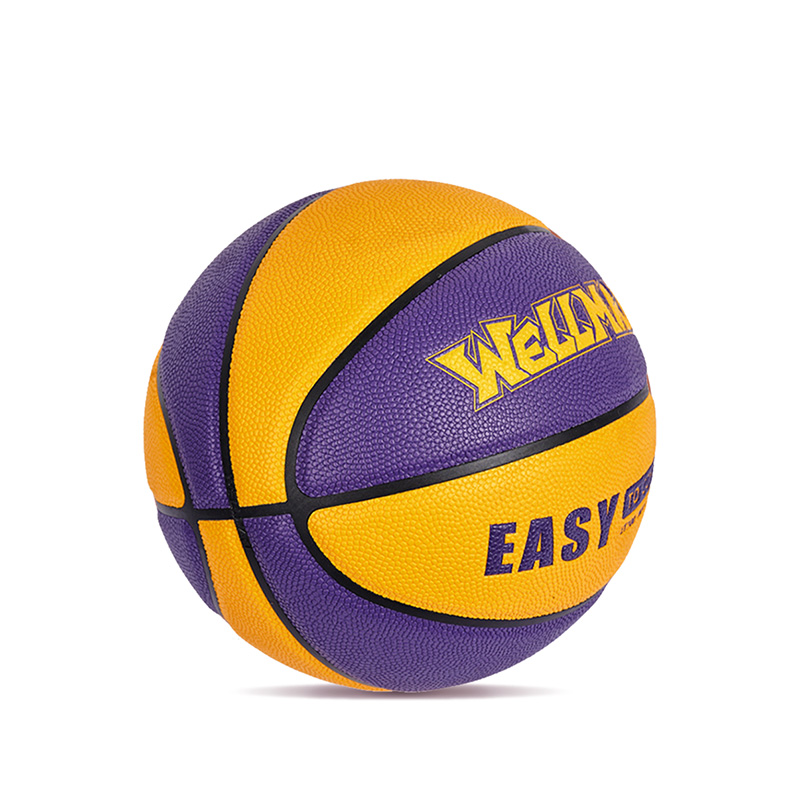 Tilpasset logo Fargeblokkert fuktighetsabsorberende PU Leather Soft Basketball Ball for Teen Adult