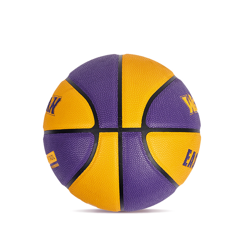 Tilpasset logo Fargeblokkert fuktighetsabsorberende PU Leather Soft Basketball Ball for Teen Adult