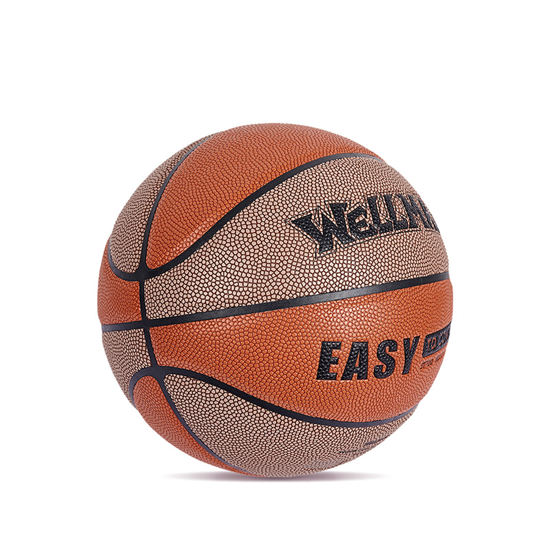 Tilpasset logo Fargeblokkert fuktighetsabsorberende PU Leather Soft Basketball Ball for Teen Adult