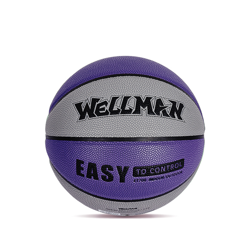 Tilpasset logo Fargeblokkert fuktighetsabsorberende PU Leather Soft Basketball Ball for Teen Adult