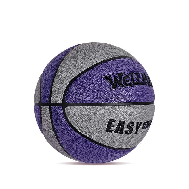 Tilpasset logo Fargeblokkert fuktighetsabsorberende PU Leather Soft Basketball Ball for Teen Adult